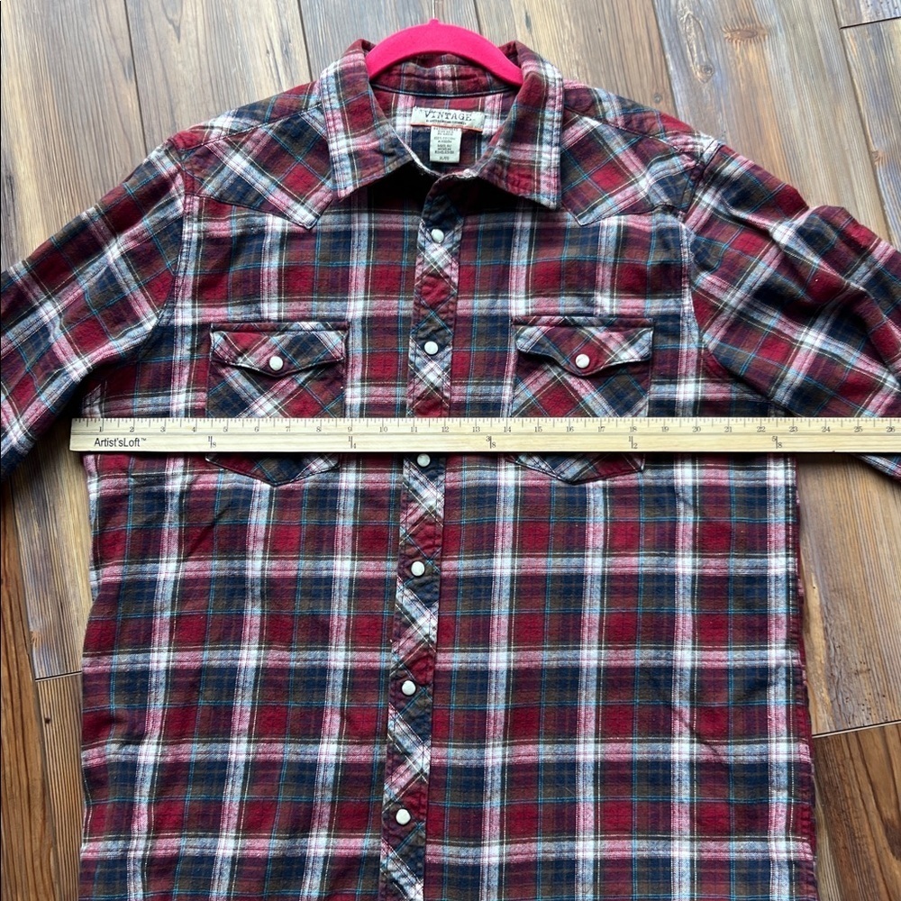 Vintage by Routegg Original Clothing Co Men's Multicolor Plaid Snap Button Shirt - Picture 8 of 9